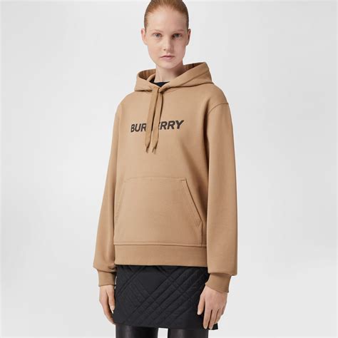 burberry logo print cotton hoodie|burberry hoodie women.